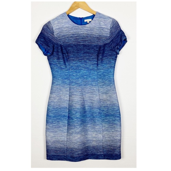 Shoshanna Sima Ombré Blue Sheath Dress Size 4 - Picture 2 of 6